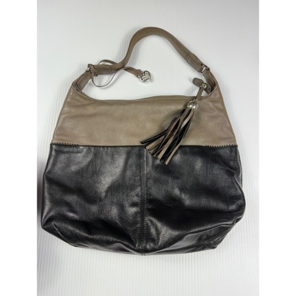 Brighton Shoulder Bag‎ Hobo Two Tone Leather Tassel Charm Designer Purse